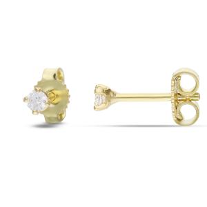 Orecchini punto luce in oro giallo e zircone 2.50 mm - gallery