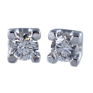 Orecchini Punto Luce medi in oro e diamanti ct. 0.32 G VS - gallery