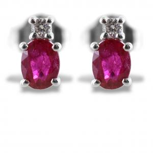 Orecchini Rubino e Diamante piccolo collezione Kesar Gioielli Raaja