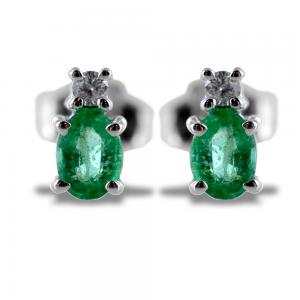 Orecchini Smeraldo e Diamante piccolo collezione Kesar Gioielli Raaja