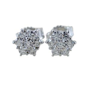 Orecchini Stella in oro bianco e diamanti ct 0.40 G VS1 - gallery