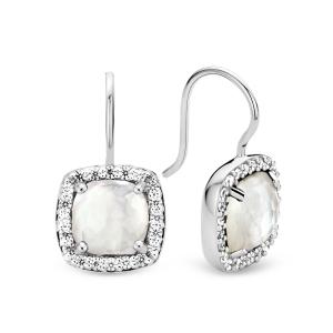 Ti Sento Milano silver Earrings with crystals and mother of pearl 7555MW - gallery