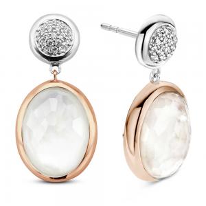 Ti Sento Milano silver Earrings with crystals and mother of pearl 7699MW - gallery