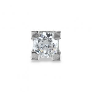Orecchino punto luce da uomo in oro bianco e diamante ct. 0.10 G  - gallery