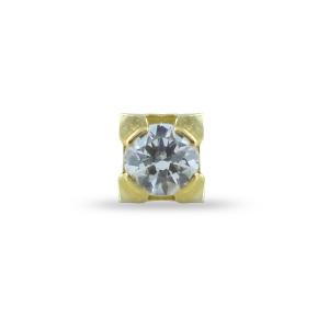 Orecchino punto luce singolo in oro giallo e zircone 2.50 mm - gallery