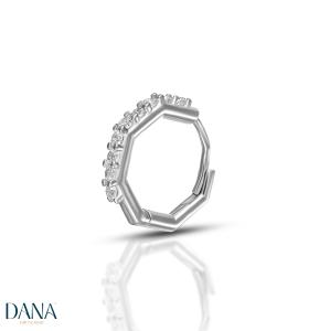 Orecchino singolo da uomo in oro bianco 9 kt con zirconi - gallery