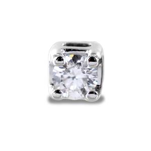 Orecchino singolo punto luce Griffes grande in oro bianco e diamante