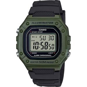 Orologio Casio Collection da uomo nero verde W-218H-3AVEF