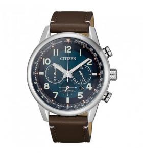 Orologio Cronografo Citizen da uomo blu e marrone CA4420-13L