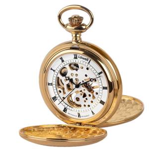 Orologio da tasca dorato Lowell Savonnettes Scheletrico