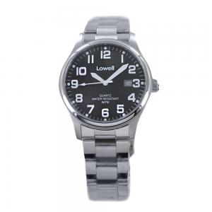 Orologio da uomo numeri grandi quadrante nero 39 mm