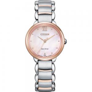 Orologio donna Citizen Lady Eco-Drive in acciaio silver e rosa EM0924-85Y - gallery