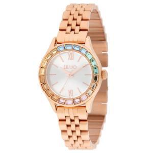 Orologio Liu Jo da donna in acciaio Rosato con cristalli multicolor TLJ 2195