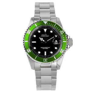 MEN'S WATCH PERSEO SUBMARINER QUARTZ BLACK GREEN BEZEL 6648 - gallery