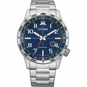 Orologio uomo CITIZEN Aviator solo tempo blu BM7550 - 87L - gallery