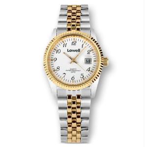 Orologio Uomo Polso Lowell bianco acciaio bicolore