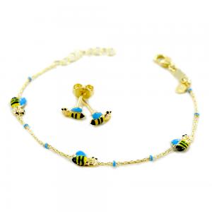 Parure Orecchini Bracciale Bambina Ape - gallery