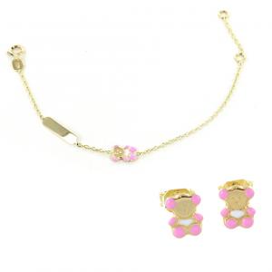 Parure Orecchini Bracciale Bambina Orsetto