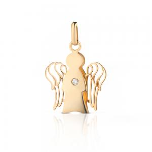 Pendente Angelo Mini in oro giallo con diamante 0,01ct Roberto Giannotti PZ644  - gallery