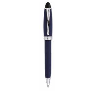 Penna a sfera resina Blu finiture cromate Aurora Silver con confezione 
