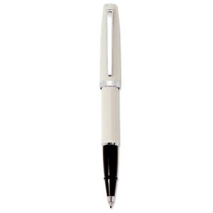 Penna Roller resina Bianca finiture cromate Aurora Style Resin con confezione 