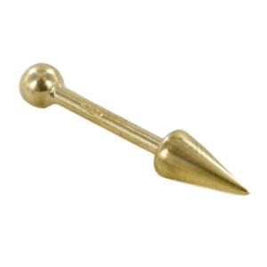 Piercing in oro giallo 18Kt modello bilanciere con cono