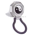 Solotuo Glass holder with yin yan black enamel AA7014CA - gallery