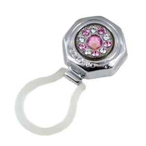 Portaocchiali Solotuo in argento con cristalli bianco e rosa - gallery