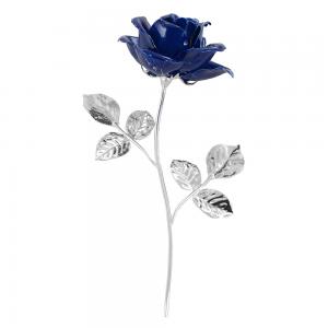 Rosa profumata argentata 17 cm con smalto blu