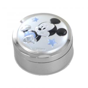 Scatola porta dentino da bambino argento Mickey Mouse Disney