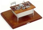 Doctor's desk in precious wood and 925/000 silver plate  - gallery