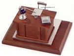 Teacher's desk in precious wood and silver - gallery