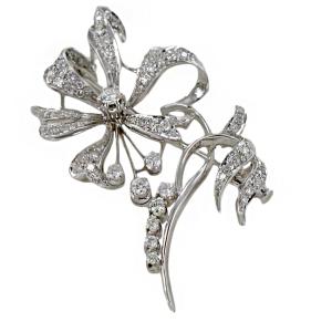 Spilla Vintage stile Antico a forma di fiore con Diamanti