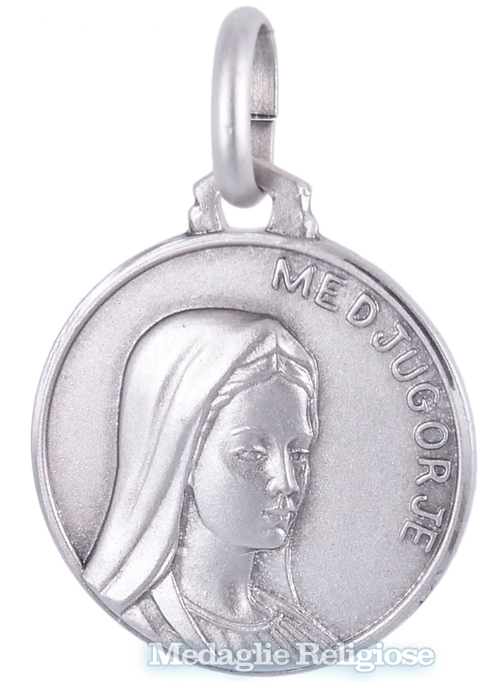Medaglia Madonna di Medjugorje in argento 16 mm