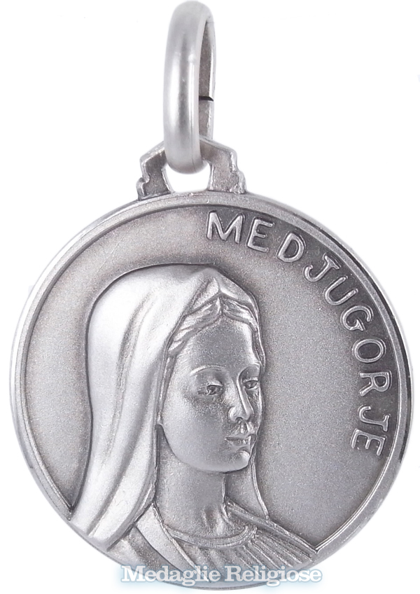 Medaglia Madonna di Medjugorje in argento 21 mm