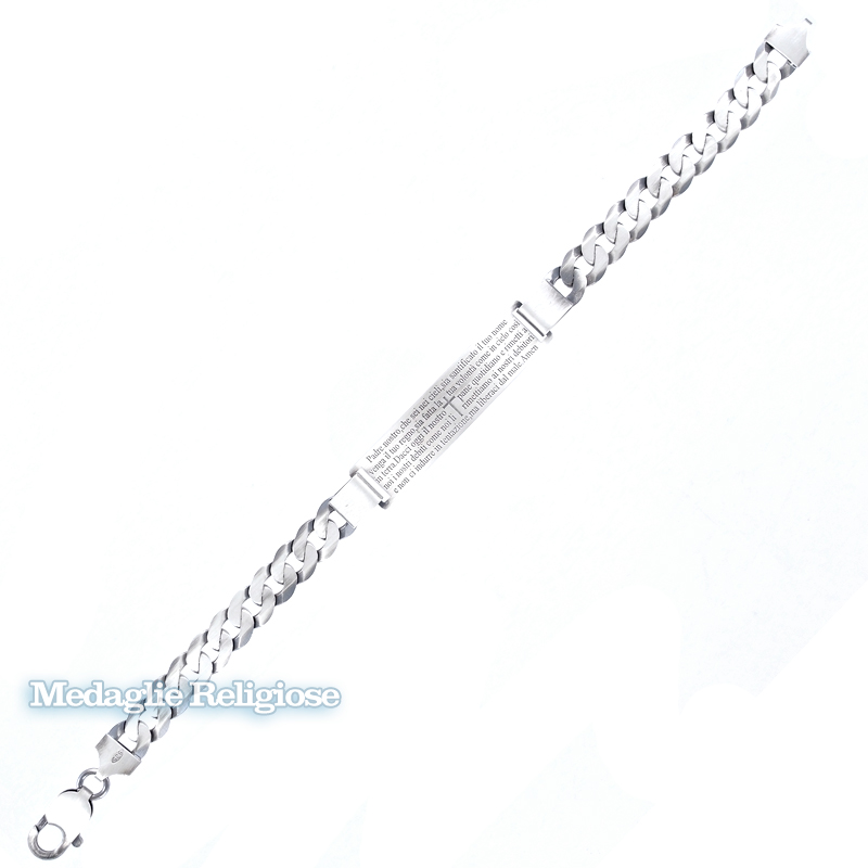 Bracciale in argento con Padre Nostro inciso grande
