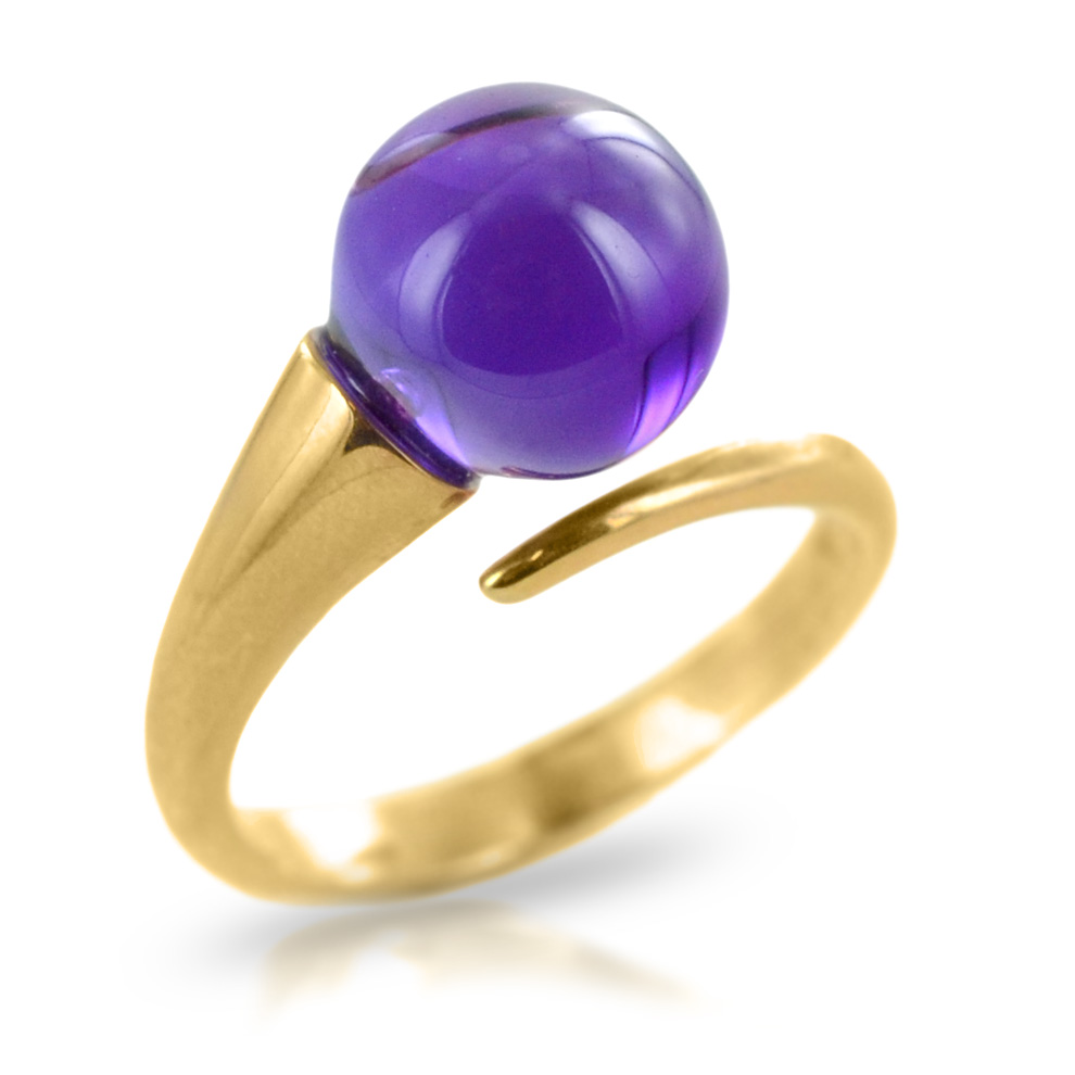 Anello Unoaerre in oro 9kt con pietra Viola