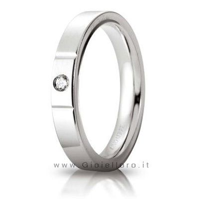 Anello cerchio di luce in oro bianco 18kt e diamante 0.5ct mis. 11