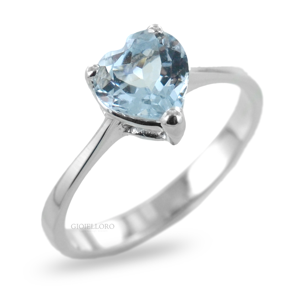 Anello con pietra acquamarina on sale