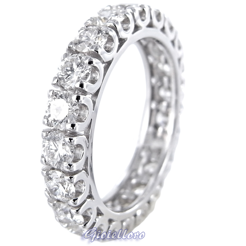 Anello fedina Eternity oro e diamanti ct. 1.41 G