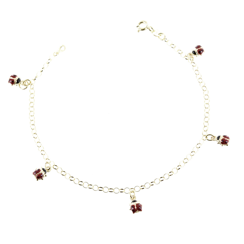 BRACCIALE DA BAMBINA CON COCCINELLE  IN ORO 9 KT