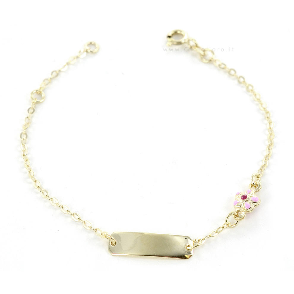 Bracciale Oro Giallo 9kt Con Ciondolo Cuore Ovale | Bracciale A Catena Belcher | Gioiello Italiano Carissima Gold Per Donna