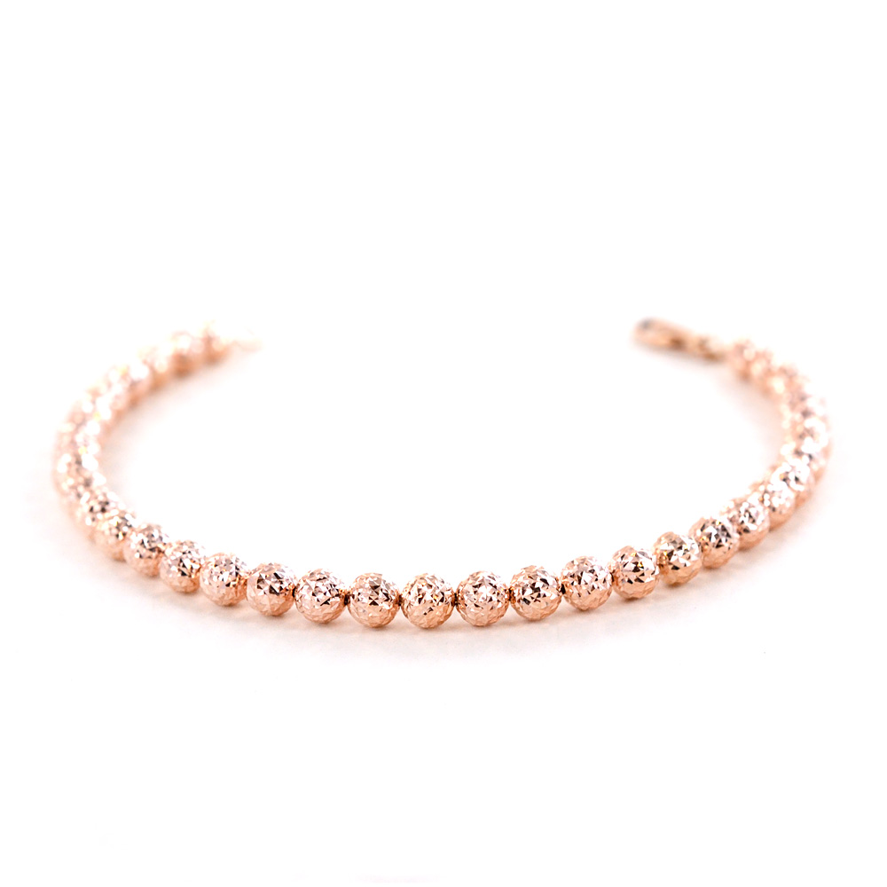 Bracciale in oro rosa a sfere grandi sfaccettate - Oreficeria vicentina