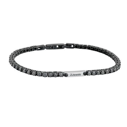 Bracciale 2jewels uomo acciaio e zirconi collezione TENNIS CLUB