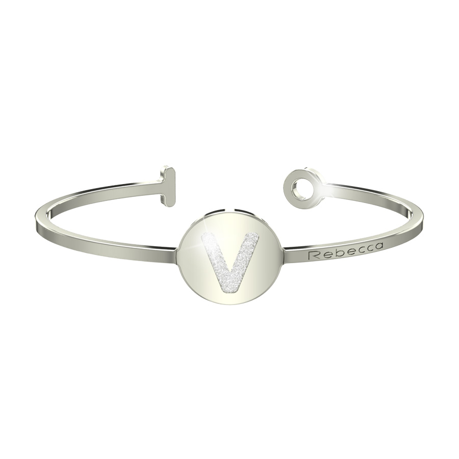 Bracciale REBECCA in acciaio My World lettera V