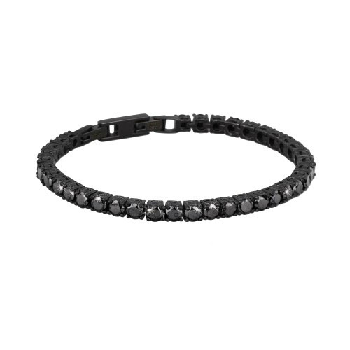 Bracciale Tennis 2Jewels in acciaio nero zirconi neri 231377