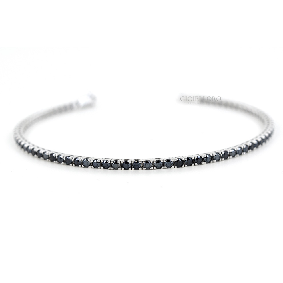 Bracciale Tennis Uomo con zirconi neri