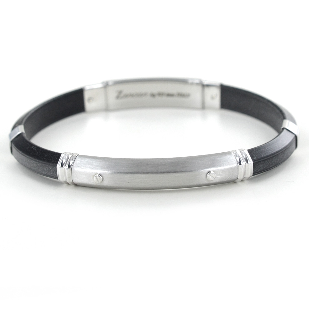 Bracciale Zancan da uomo in argento e caucciu' ESB008MB-N | Gioielloro.it -  La