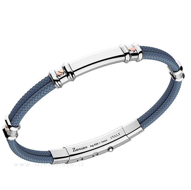 Bracciale Zancan da uomo in argento e corda nautica EXB 577R-AV