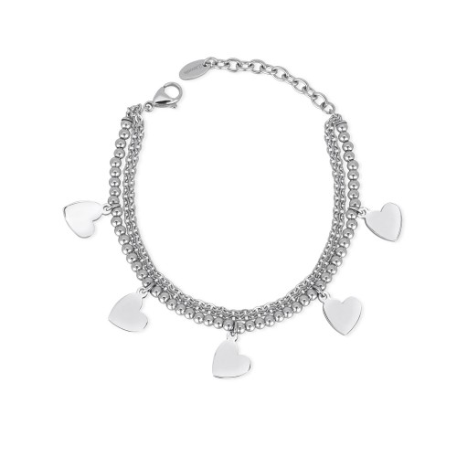 Bracciale donna 2Jewels PREPPY in acciaio CUORI